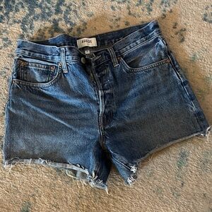 Agolde Blue Denim Cutoff Shorts